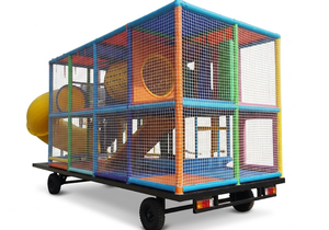 Remolque de juegos infantiles móviles de 8 m con zona de saltos integrada y laberinto de obstáculos - <span class=keywords><strong>Centro</strong></span> de diversión remolcable para niños para eventos de carnaval - Product Image 2