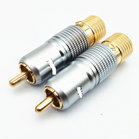 Connecteur Audio en cuivre plaqué or RCA, connecteur pour adaptateur de fil