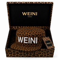 WEINI Luxe Oxford waterdichte snapback-hoed met touwborduurwerk Premium luipaardprint platte bovenkant grote kop op maat gemaakt 64 cm voor heren