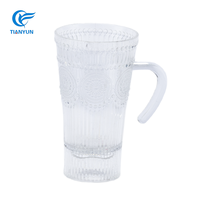 Gobelet à eau en plastique rigide ondulé réutilisable, esthétique et élégant, pour les boissons