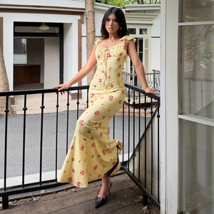 Nouvelle Collection Été 2026 – Robe Longue Élégante à Manches Volantes et Ourlet Évasé – Robe de Plage Décontractée pour Femme – Respirante et Imprimée Numérique - Product Image 6