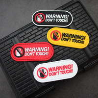 AVERTISSEMENT : Ne pas toucher - Prohibire le contact - Petit patch moral en PVC - Badge de bras en caoutchouc souple