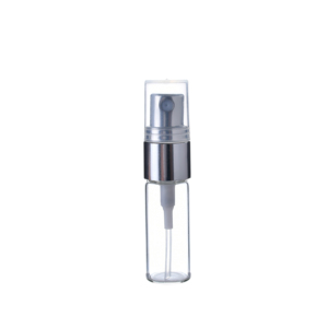 Botella de perfume con espray de vidrio transparente, pulverizador de plástico de color blanco, <span class=keywords><strong>2ml</strong></span>