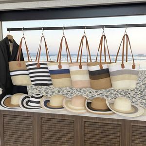 <b>Summer</b> Outdoor Travel Beach Hat <b>Bag</b> Set Women Large Capacity Straw <b>Tote</b> <b>Bags</b> - Product Image 1
