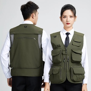 Fashionable Navy Blue Unisex <b>Waterproof</b> Polyester <b>Work</b> Vest for Construction Photography Outdoor Fishing & Tool Use - Product Image 2