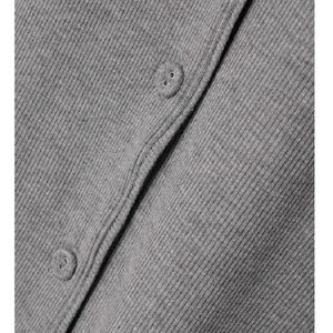 Ensemble de vêtements décontractés pour femmes, personnalisé, à manches longues, boutonné, en tricot doux, pour le printemps et l'automne, couleur unie, pour la maison - Product Image 5