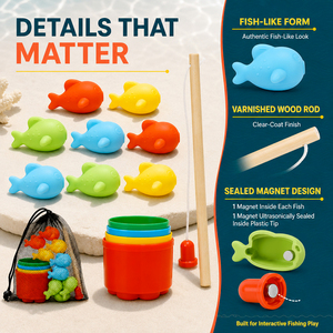 <span class=keywords><strong>Jeu</strong></span> de pêche magnétique en silicone pour enfants, jouet de bain à presser avec aimants - Product Image 2