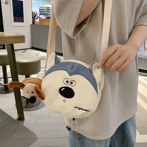 Summer Crossbody Bag For Women Round Canvas Cartoon Puppy Zipper Shoulder Bag Everyday Outfits Cell Phone Pouch - Product Image 3
