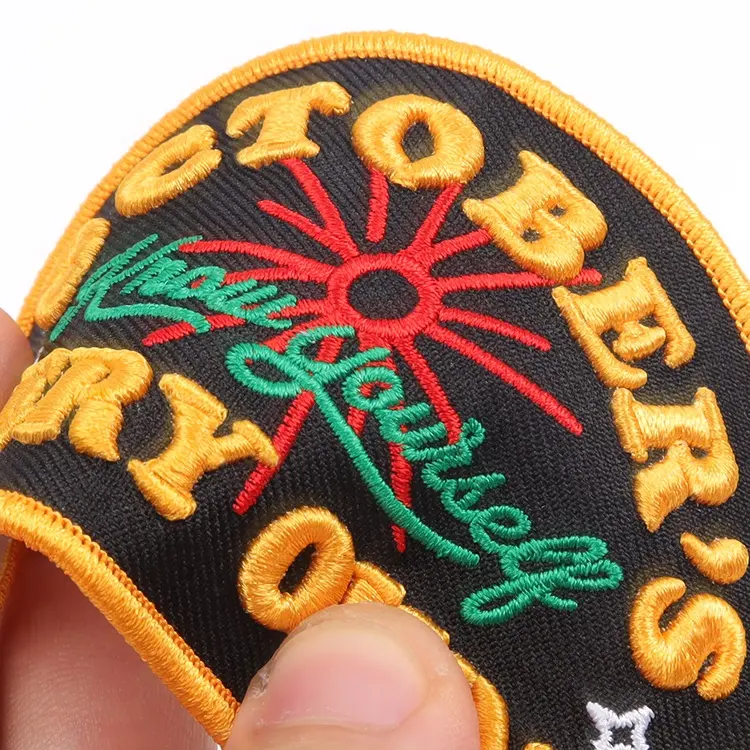Embroidered Badges Wholesale Custom Logo Iron on 3D Puff Embroidery Patches for Clothing