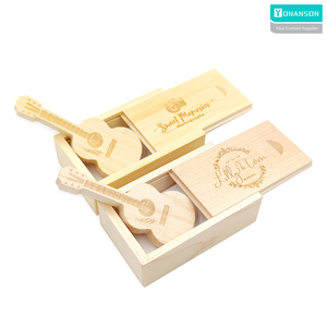 Unidades <span class=keywords><strong>Flash</strong></span> USB de guitarra de madera 32GB 64GB 128GB Pen Drive de logotipo personalizado 64GB Caja de memoria USB de madera Regalos 8GB 16GB - Product Image 2