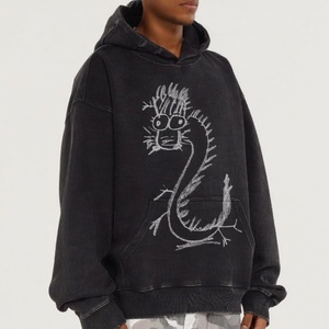 Sudadera con Capucha Unisex, Estilo Desgastado, Estampado de Grafiti, Personalizada - Product Image 3