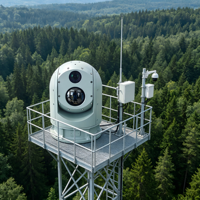 Caméra thermique infrarouge multisensorielle longue portée pour la prévention et la surveillance des sources d'incendie