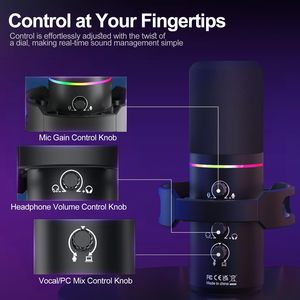 ไมโครโฟนคอนเดนเซอร์แบบคาร์ดิออยด์ WM8 ยอดนิยม พร้อมขั้วต่อ XLR และ USB-A โครงสร้างโลหะ พร้อมชุดกันกระแทก สำหรับใช้งานกับคอมพิวเตอร์ - Product Image 5