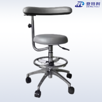 Tabouret Ergonomique Moderne pour Dentiste en Cuir PU avec Dossier et Repose-Pieds Réglables Indépendamment pour Clinique Dentaire, Salon de Beauté, Laboratoire