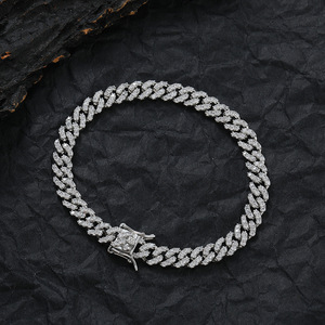 Pulsera Cubana Delgada de 6 mm para Mujer, Pulsera Cubana de Cobre con Incrustaciones de Circonio, con 3 Circonios Collar Lijing de Moda Tanjing - Product Image 3