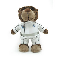 Ours en peluche aviateur personnalisé avec veste, jouet en peluche en gros avec logo personnalisé, taille personnalisable pour souvenir et cadeau promotionnel