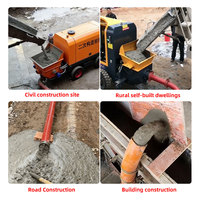Pompe à béton mobile à moteur diesel, pompe à mortier portable, équipement de coulage de béton
