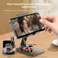 360 °   Support de téléphone et tablette pliable et rotatif en acier au carbone, support de bureau réglable multi-angles, berceau portable pour iPhone iPad