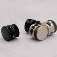 Bloqueur de cordon métallique à double trou, bouton-pression rond à ressort, boucle de serrage pour cordon de sweat-shirt et lacets