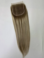 Closure en dentelle 4x4 pour cheveux raides # Cheveux humains Remy alignés aux cuticules, couleur piano 27/613, stock de cheveux colorés tendance pour salon