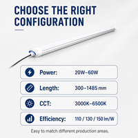Lumière LED Tri-Proof pour Usine Alimentaire, IP65, Anti-UV, Diffuseur PC, Lumière Linéaire pour Atelier Propre