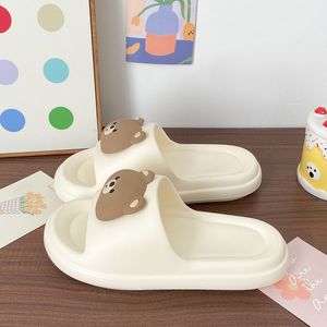 Summer new style simple solid-color women's flip-flop <b>cute</b> and adorable <b>bear</b> for home wear and outdoor use, durable and wear-res - Product Image 3