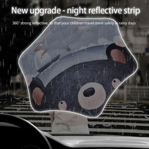 Nouveau <span class=keywords><strong>parapluie</strong></span> pour enfants à coins arrondis <span class=keywords><strong>de</strong></span> style dessin animé, poignée incurvée, boîte en carton, logo personnalisé, minimaliste, manuel, en plastique, pour enfants - Product Image 3