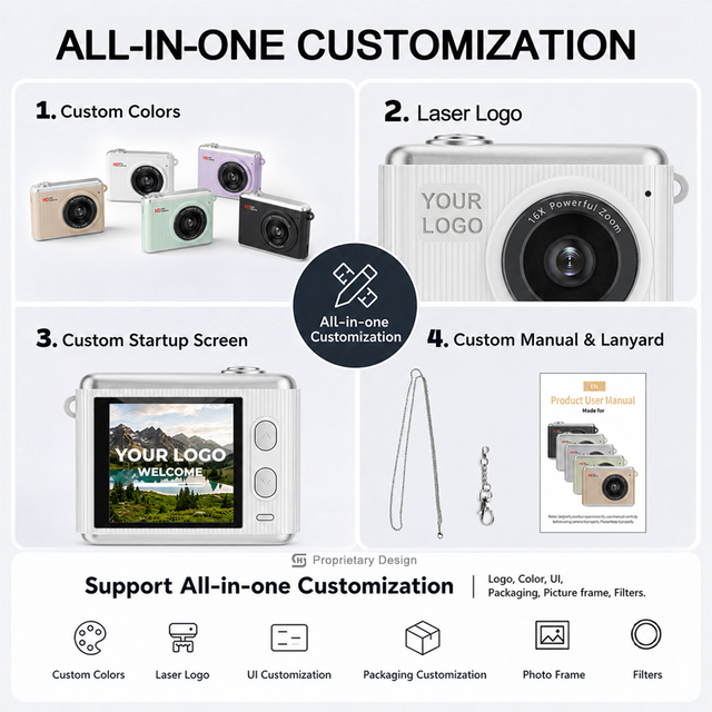 S6 New Miniature 2.5K Camera 64MP 1.4 IPS Screen Type C Charging for Kids Students Vlogging Present Toy Travel