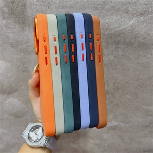เคสหนัง iPhone 17 Pro Max พร้อมวงแหวนแม่เหล็ก ขอบกล้องเคลือบหรูหรา สีส้ม - Product Image 6