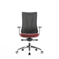 Nouvelle conception, fauteuil de bureau ergonomique 4D Move avec accoudoirs en PU blancs, base en aluminium et dossier en mesh