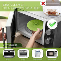 Lot réutilisable de 5 couvercles anti-éclaboussures pour micro-ondes Pièces d'ustensiles de cuisine résistantes à la chaleur Couvercles de casseroles en silicone