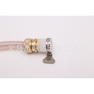 Brass 4 Piece Connector Set 1/2 In For Water Supply Washing Machine Universal Hose <b>Clamp</b> Fitting - Product Image 3