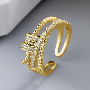 Anello Geometrico Aperto Regolabile per Donne, Gioiello da Dito alla Moda e Trendy - Product Image 1