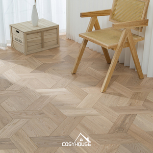 Suelo de parquet geométrico personalizado de madera de roble natural, suelo de madera noble de diseño para proyectos de interiores de hoteles y villas de lujo. - Product Image 1