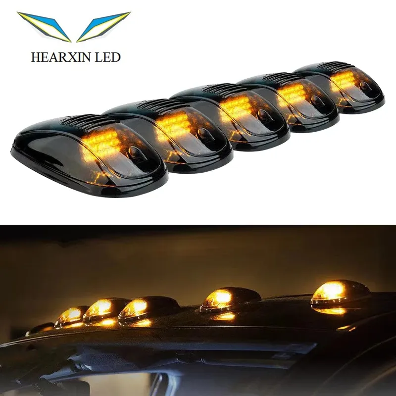 Marker Running Car white o yellow LED Cab Roof Top Marker luci di marcia per camion SUV 4x4 Black smooted Lens Lamps 12V