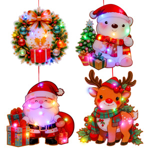 Decoraciones Luminosas para Puerta <span class=keywords><strong>de</strong></span> Papá Noel y Renos, Adornos Navideños para el Hogar, Luces <span class=keywords><strong>de</strong></span> Colores DIY, Arreglo <span class=keywords><strong>de</strong></span> Escena con Muñeco <span class=keywords><strong>de</strong></span> Nieve - Product Image 5