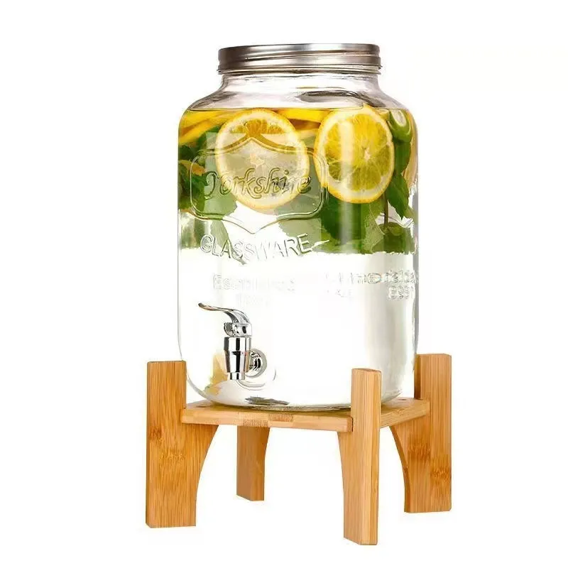 Hot Koop Glas Commerciële Hotel Klasse Koude Fruit Mason Sap Dispenser Jar Soda Drank Dispenser