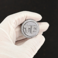 Personnalité de la mode personnalisé rotatif nom lettre anneaux plaqué or glacé diamant initiale nom lettre anneau pour hommes femmes