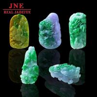 Un Type Jade Vert Dragon Marque Jaune Jadéite Guan Gong Bouddha Guanyin Chou Pendentif Jade Brave Troop Paysage Pendentif