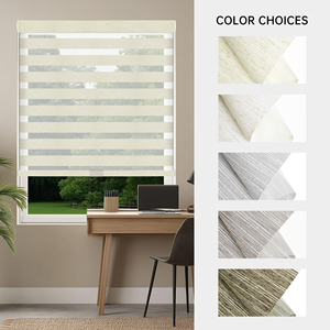 Persianas Enrollables Manuales Inalámbricas de Doble Capa SAMADHI de Alta Calidad, Día y Noche, para Ventanas Interiores, Instalación Integrada, Horizontales, Tipo Zebra - Product Image 3