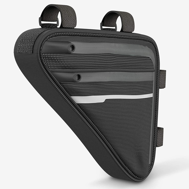 OEM personalizado de lujo triángulo bicicleta teléfono impermeable frontal bicicleta marco bolsa