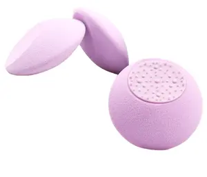 Wholesale New Clean Face And Makeup Puff Ufo Shape Purple Custom High Quality Silicone Makeup Sponge