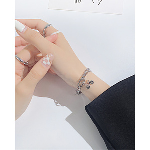 Trend paslanmaz çelik çift katmanlı zincir kağıt klip bilezik bisiklet ve uçak Charm bilezik popüler tasarım - Product Image 2