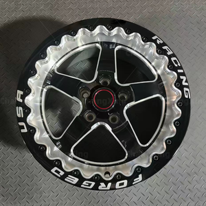 Ruedas de coche de aleación de aluminio forjado de cinco radios, color negro con borde pulido, 17x10J ET52 5x120 CB 66.9 para Chevrolet SS Sedan 2015 - Product Image 1