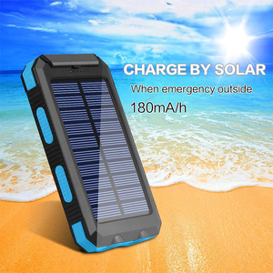 dual usb resistente al agua solar 8000mAh Banco de la energía móvil cargador de batería portátil con linterna LED y brújula - Product Image 5