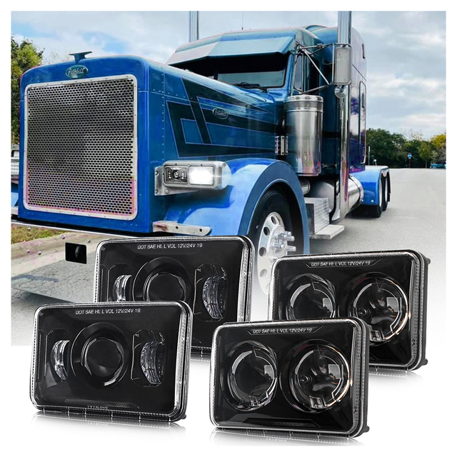 For Farol Faros Led 4x6 Headlight Square El Camino Chevrolets 45w Truck Led Lights Headlight