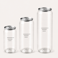 Bouteilles et canettes transparentes en PET de 500 ml de qualité supérieure avec logo personnalisé, pour jus, soda et autres boissons, avec bouchon à vis et couvercle facile à ouvrir