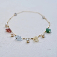 Pulsera de Cristal Irregular con Cadena de Extensión Chapada en Oro Fino Hecha a Mano al Mejor Precio, Clásica para la Creación de Joyas, Regalos para Mujeres