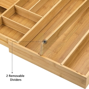 Extendable Bamboo <b>Kitchen</b> Utensil Organizer <b>Storage</b> <b>Box</b> with Knife Holder Bamboo Knife <b>Storage</b> <b>Box</b> - Product Image 6