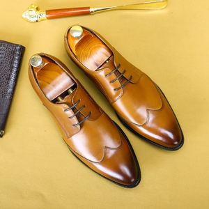 Zapatos de Vestir para Hombre, Diseño de Parches, con Cordones, Antideslizantes, Transpirables y Ligeros, Estilo Británico, Casual de Negocios, de Cuero, Gran Venta 2025 - Product Image 6